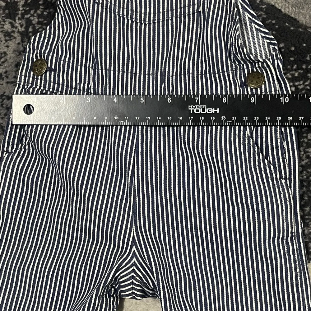 Vintage OshKosh B'gosh Vesbak Overalls Kids 24M Blue Hickory Stripe USA Made